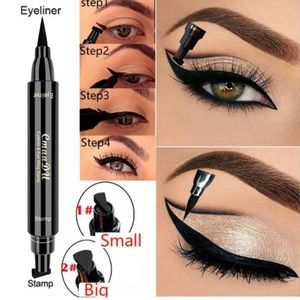Eyeliner liquid pen sponge stamp waterproof large small stamp black